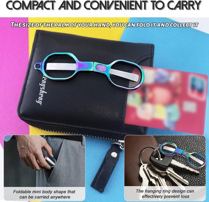 Vicsamer 2PCS Folding Scissors, Color Stainless Steel Portable Travel Scissors, Foldable Pocket Badge Mini Small Scissor with 2 Key Ring, Gift for Men Safety Scissor for Outdoor, Fishing, Sewing, Home, Office - Image 5